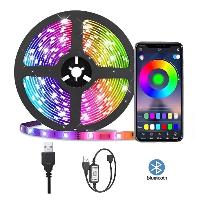 Fita Led Colorida + Controle (BRINDE) - (USB e Bluetooth)